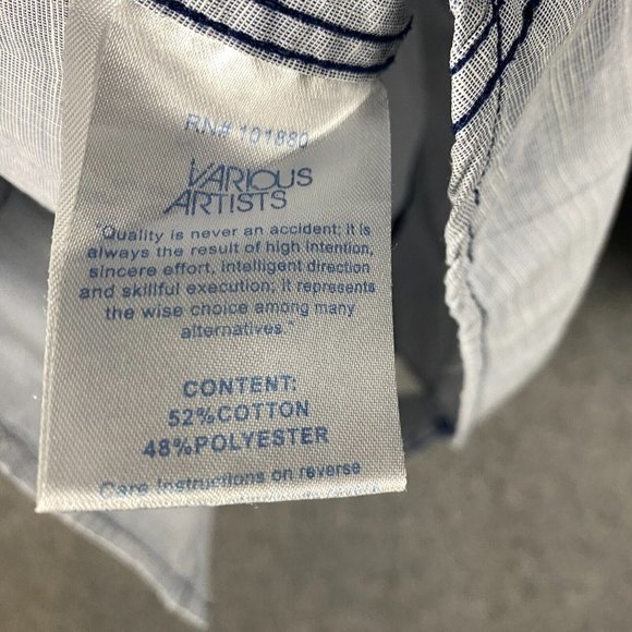 Various Artists Pearl Snap Shirt Men's Medium Long Sleeve Gray Cotton Blend M - Picture 8 of 10